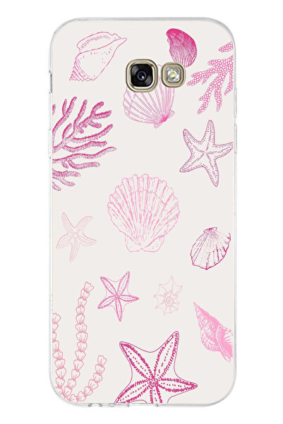 TechTree Samsung Galaxy A7 2017 Compatible Pink Starfish and Shell Printed Si...