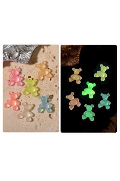 Pink Nails 3D Rainbow Jelly Glow Bears