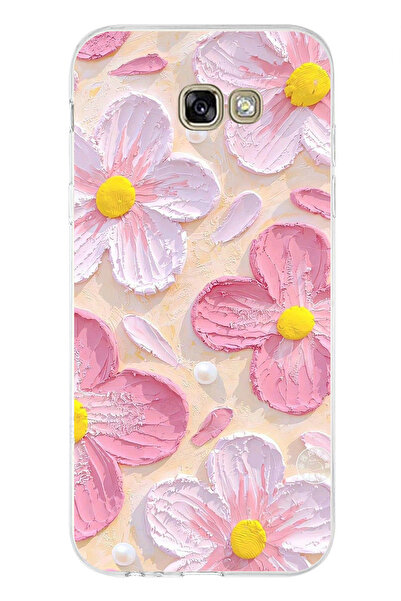 TechTree Samsung Galaxy A7 2017 Compatible Pink White Flowers Watercolor Prin...