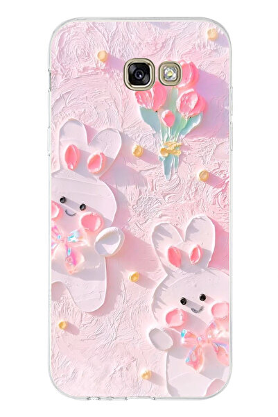 TechTree Samsung Galaxy A7 2017 Compatible Cute Rabbits Printed Silicone Case