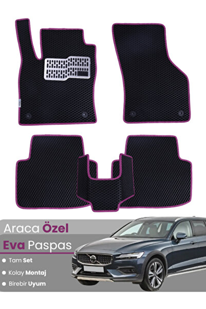 stiloto Volvo V60 (2018-2025) Compatible Eva Floor Mat Full Set–Auto Mat, Tai...
