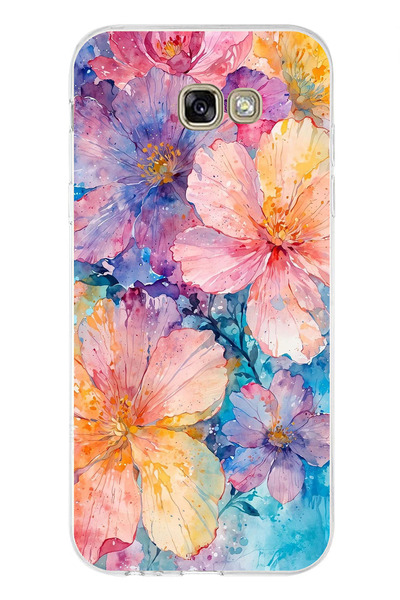 TechTree Samsung Galaxy A7 2017 Compatible Colorful Flowers Watercolor Printe...