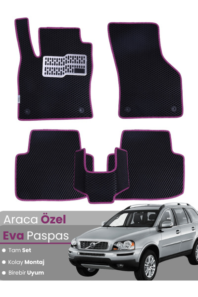 stiloto Volvo Xc90 (2002-2014) Compatible Eva Floor Mat Full Set–Auto Mat, Ta...