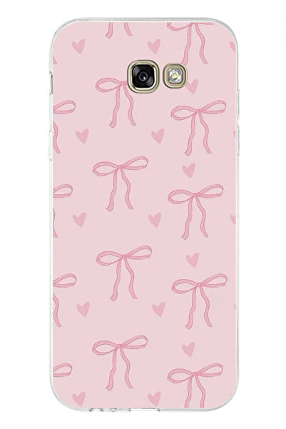 TechTree Samsung Galaxy A7 2017 Compatible Pink Heart Bows Printed Silicone Case