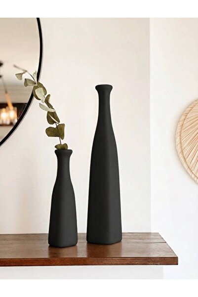 Hestia Home 2'li Şişe Seramik Set Siyah