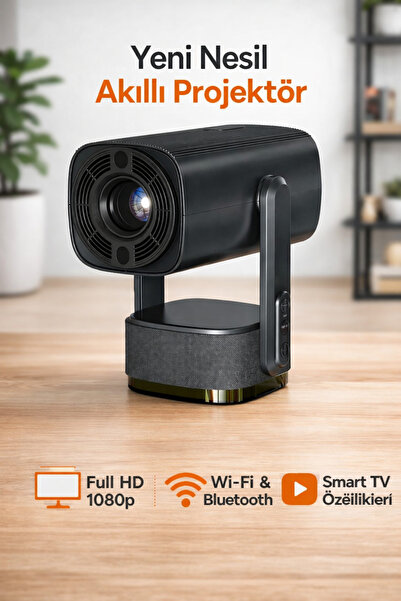 Realx Şarjlı Projeksiyon Android 11 1080p 200 AnsiLümen Akıllı Taşınabilir Pr...