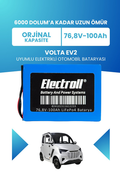ELECTROLL Volta EV2 Uyumlu Batarya (Standart Kapasite) LiFePO4 76.8V 100Ah El...