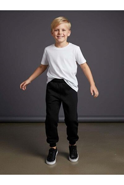 Zekids Boy's Fleece-Lined Sweatpants with Elastic Waist and Cuffs