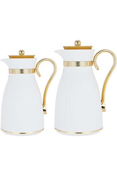 AZOZ MERCHLY thermos set, 1 liter, thermal glass inner shell, plastic outer s...