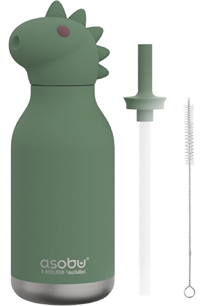 Asobu Bestie Bottle Children's Thermos Water Bottle with Dinosaur Figure – St...