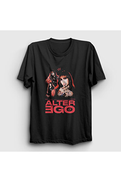 Presmono Unisex Negru Lisa Alter Ego Blackpink tricou 588110tt