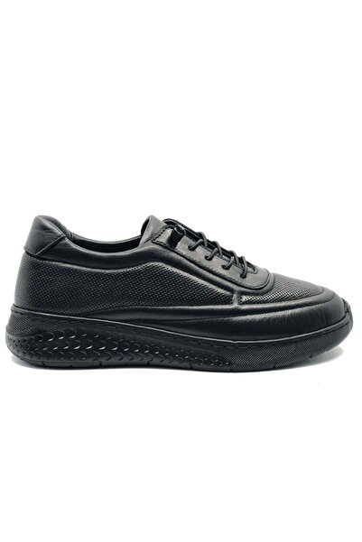 KOCAMANLAR Alfalotti 1245 Genuine Leather Orthopedic Women's Casual Shoes Black