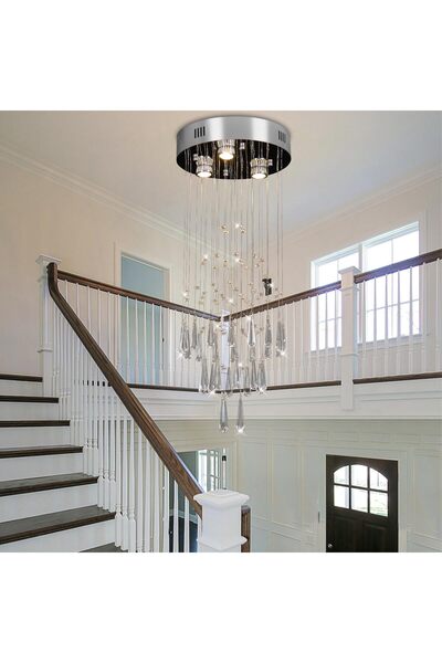 CRYSTALSHOP Modern Crystal Chandelier Pendant Light 3xGU10 77cm