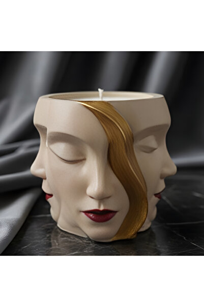 CAZZEX HOME DEKORATİF MODERN YÜZ FİGÜRLÜ BOHEM MUMLUK