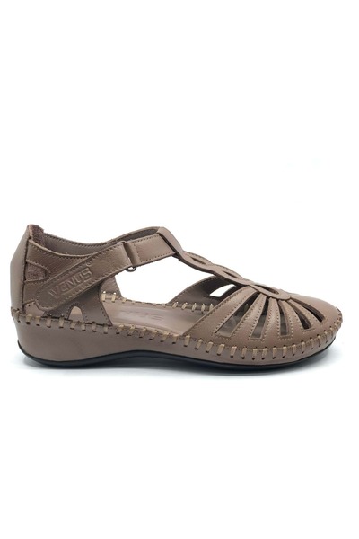 Venüs Naco Genuine Leather Comfort Orthopedic Women's Sandals Vi̇zon