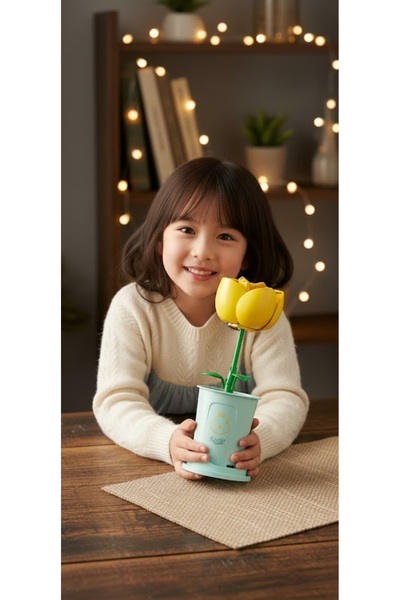 ctoy Mini Blok Lale Çiçek Yapım Seti - Dekoratif Lego Oyuncak 34 Parça