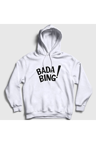 Presmono Unisex Λευκό Bada Bing V2 Sopranos με κουκούλα Φούτερ 586500tt