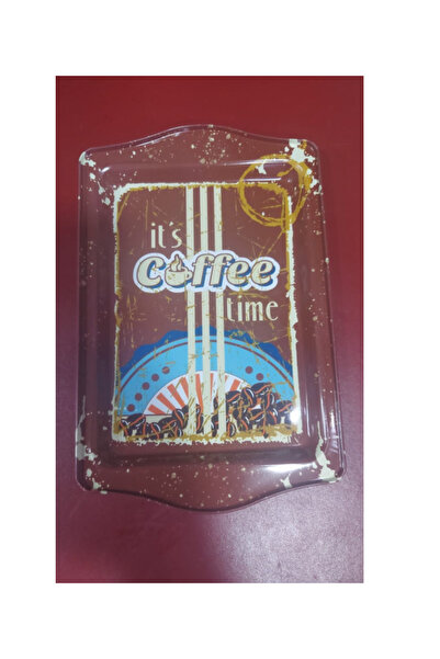 esdekor Small Themed Metal Tray Width 15.7cm Length 24.5cm 1 Piece