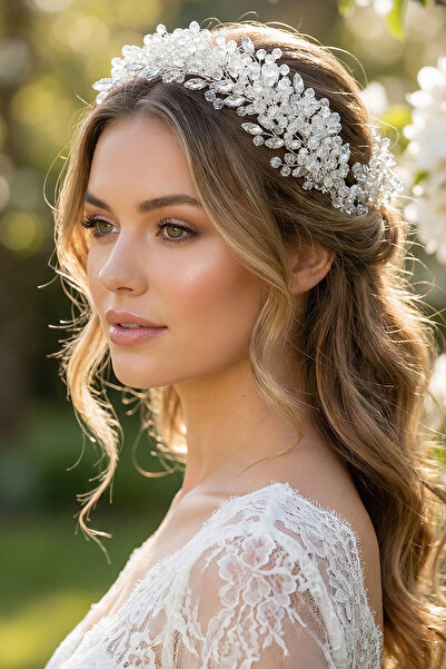 Limelia Silver Crystal Stone Bridal Hair Accessory Henna Engagement Accessory