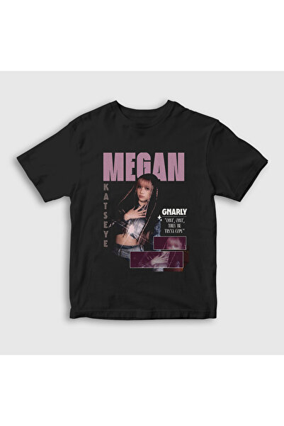 Presmono Unisex Children's Black Megan K Pop Katseye T-Shirt 588731Tt