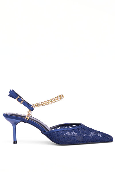 MARY Elegant Lace Detailed Chain Accessory Pointed Toe Women's Shoes