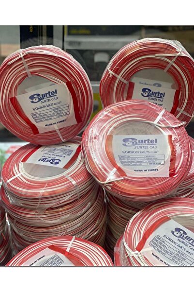 SURTEL KABLO SURTEL 2x0,75 mm Beyaz Yassı Kordon Kablo Tam Bakır 100 metre