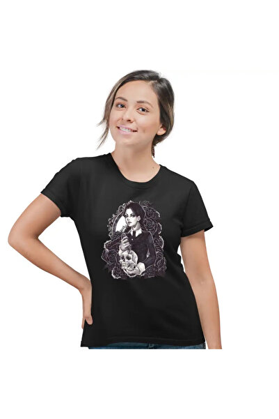 OEM Women's T-Shirt The Addams Family Wednesday Skull Knife Shakespeare Horror