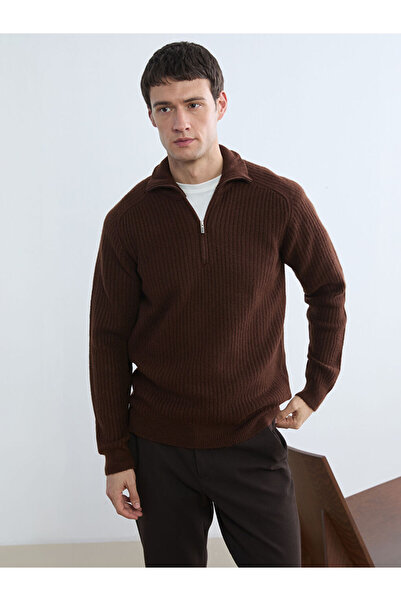 LC Waikiki Rmz Gi̇yi̇m Farkiyla Hakim Roba Ribbed Men's Knitwear Sweater