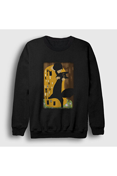 Presmono Unisex Black Cat Kiss Cat Gift Gustav Klimt Sweatshirt 586891Tt