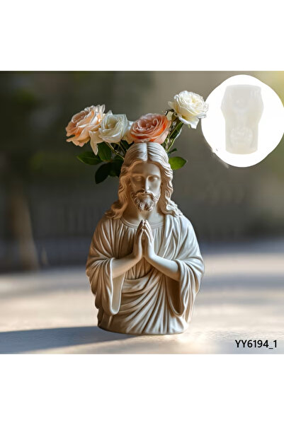 YOYOMOLD İSA HEYKEL SAKSI VAZO SİLİKON KALIP