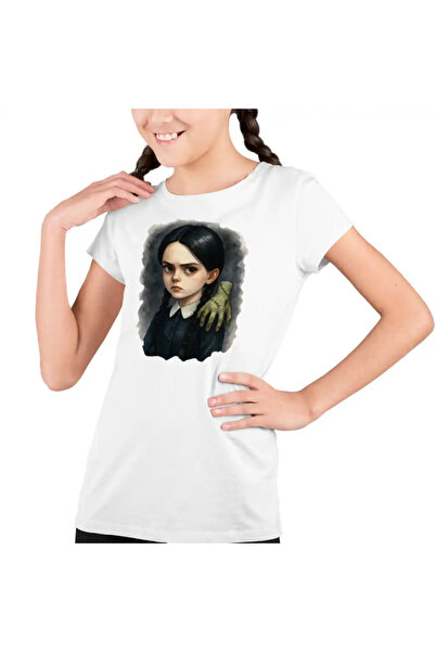 OEM Tricou Copii Fete Familia Addams Wednesday Hand Halloween Mana Horror Pet...