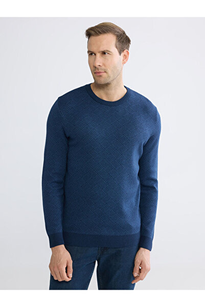 LC Waikiki Indigo Crew Neck Men's Knitwear Sweater from Guliis Store