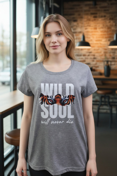 AHMERA Grimelanj Unisex Regular Fit Short Sleeve Tiger Printed T-Shirt