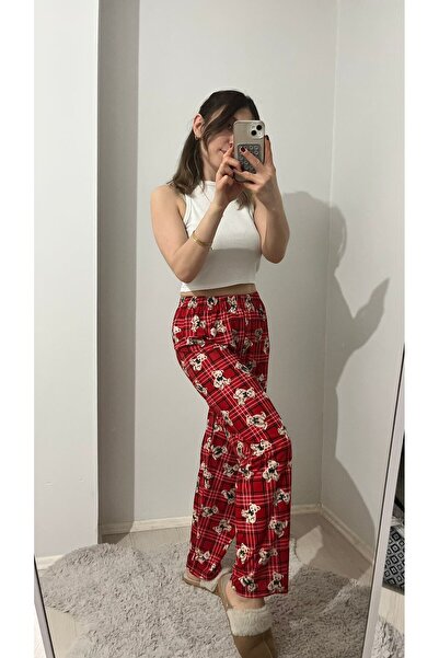MODA Ayıcık Desenli Ekose Pijama Alt