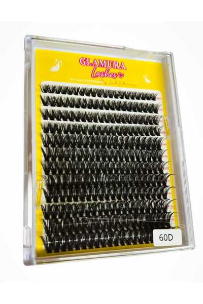 Glamura Lashes False Eyelash Tufts – Silk Extensions, Model 60D, Easy Applica...