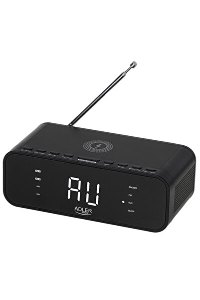 adler Radio cu ceas cu încărcare wireless, negru