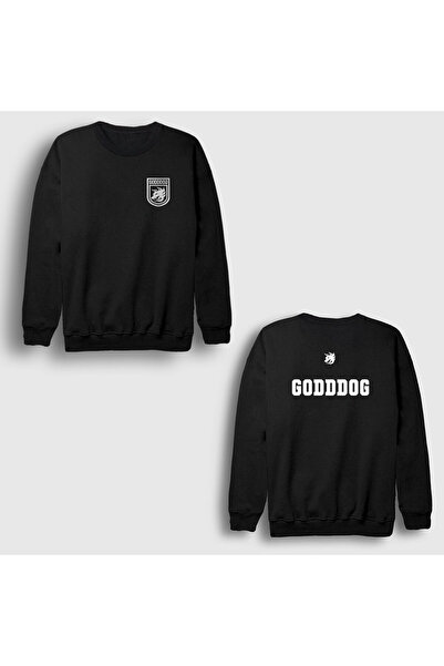 Presmono Unisex Black God Dog Johan Lookism Back Printed Sweatshirt 587298Tt