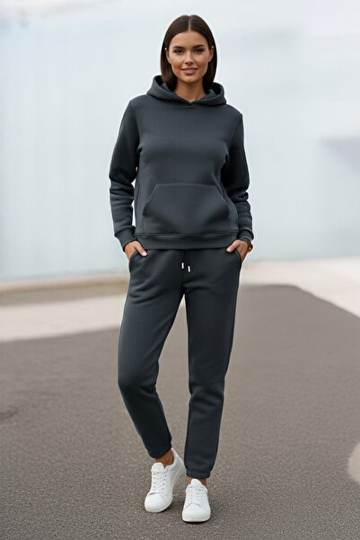 Runsales Γυναικεία αθλητική φόρμα με κουκούλα Σετ μπλούζα και παντελόνι
