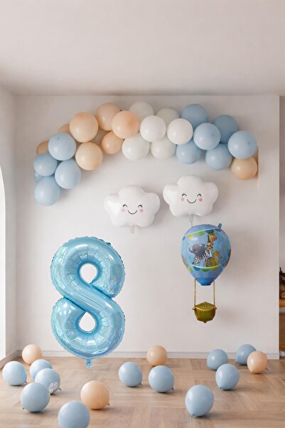 Patladı Gitti 8 Year Old Blue Sky Birthday Concept