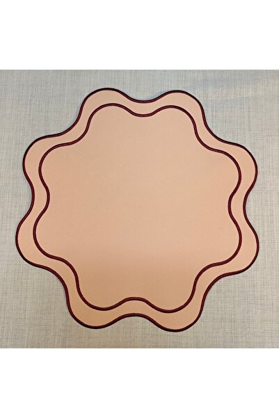 Table Alp TableAlp 6’lı Lüks Nakışlı Deri Amerikan Servis Seti – 40x40 cm – Dalga Form Premium Tasarım