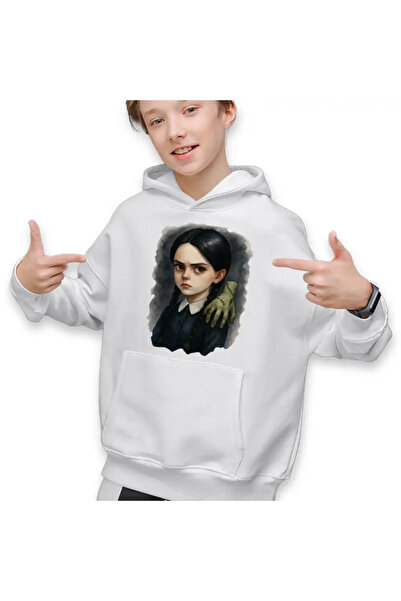 OEM Sweatshirt Kids Boys The Addams Family Wednesday Hand Halloween Hand Horr...