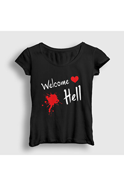 Presmono Women's Black Welcome Hell Hecatia Touhou T-Shirt 590008Tt