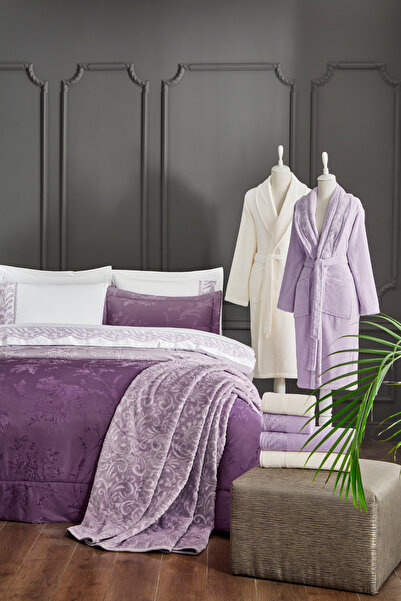 Özdilek Ruby Çift Kişilik Çeyiz Seti 16 Parça Mürdüm