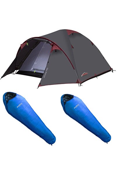 Evolite Excamp 3 Pro Çadır - 4 Mevsim ve Ocean Pro -18°C Uyku Tulumu Set