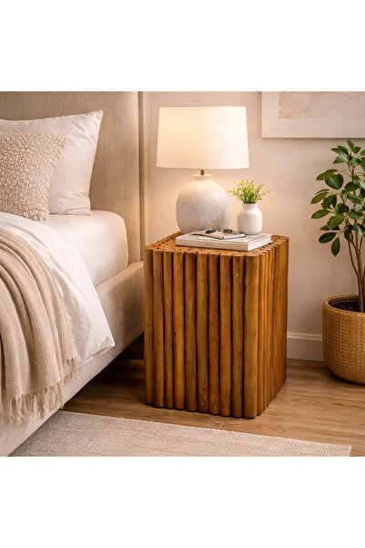 Alqaryah Alkhasbiah Trading Company Artistic Wooden Cube Table