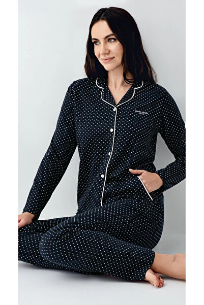 Pierre Cardin Women'S, Navy Blue, Exclusive, Shirt Collar, (with Sleep Socks ...