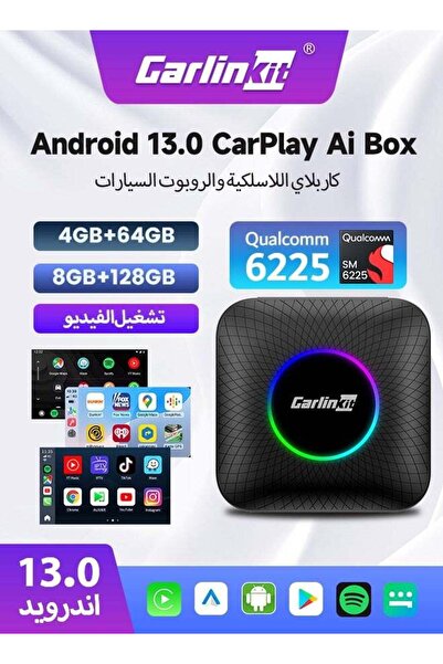 carlinkit LED CarPlay Android 13 4GB+64GB/8GB+128GB Smart Systems Ambient AIB...