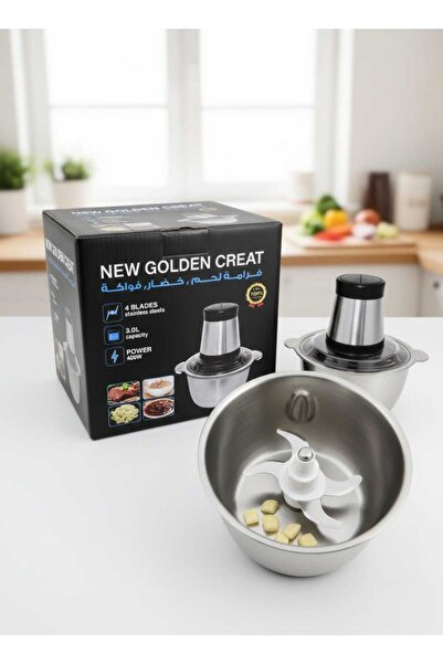 Generic "NEW GOLDEN CREAT" FOOD Chopper, 4 blades, 3.0 L steel bowl, 400 W