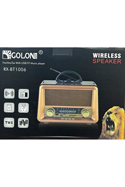 GOLON RX-BT1006 BLUETOOTH USB NOSTALJİK ŞARJLI RADYO