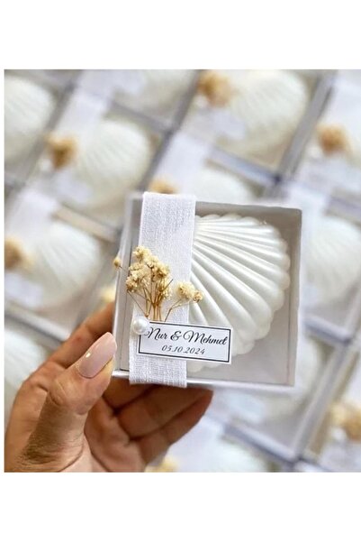 Sude Design 15 قطعة من شموع المحار المعبأة في علب # هدية # كلمة # شمعة # إنسي